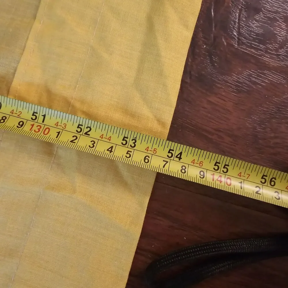 Vintage Bright Orange Yellow Ruffled Curtains Pair 47
